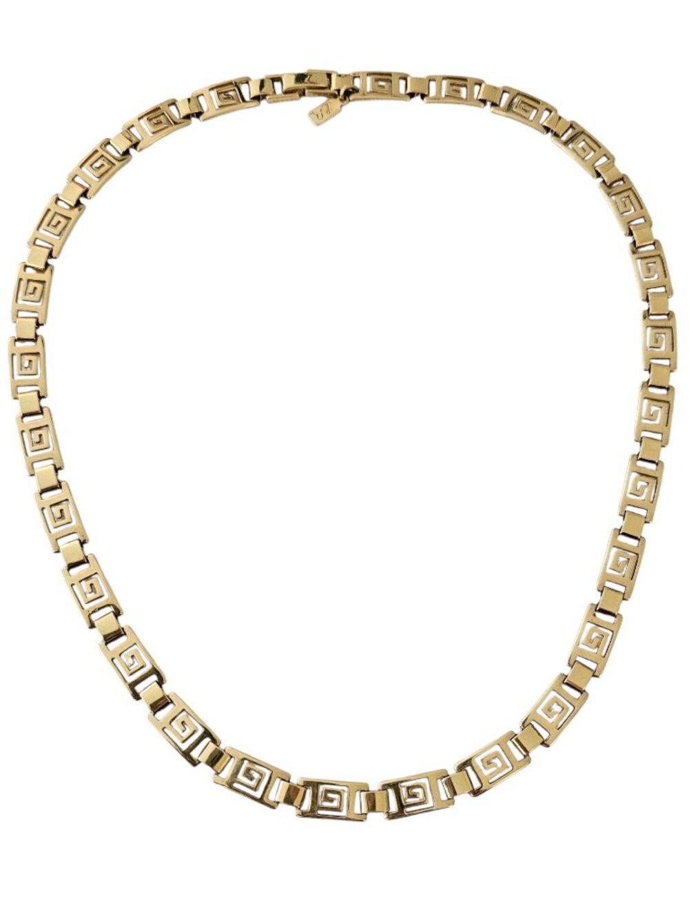Lady Remington Gold Tone G Link Chain Necklace, Fold Over Clasp, Signed, J117